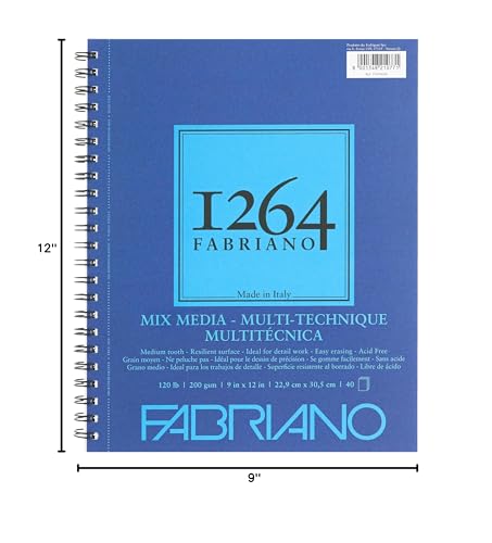 Fabriano 1264 Mixed Media Pad, 9" x 12", 120 lb.