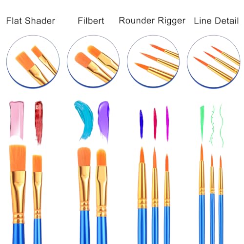 ESRICH 60PCS Paint Brushes, Paint Brush for Acrylic Painting - color: Blue, size: 60