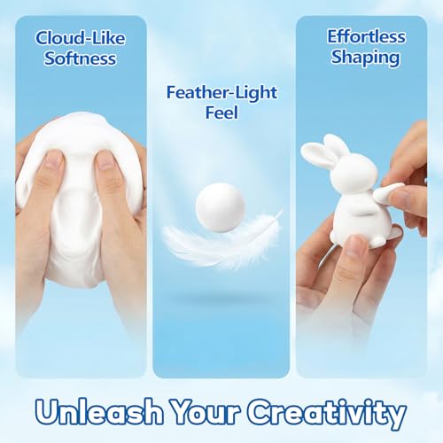 RAINFLOW White Foam Clay - Moldable Cosplay Foam Clay Soft Squishy