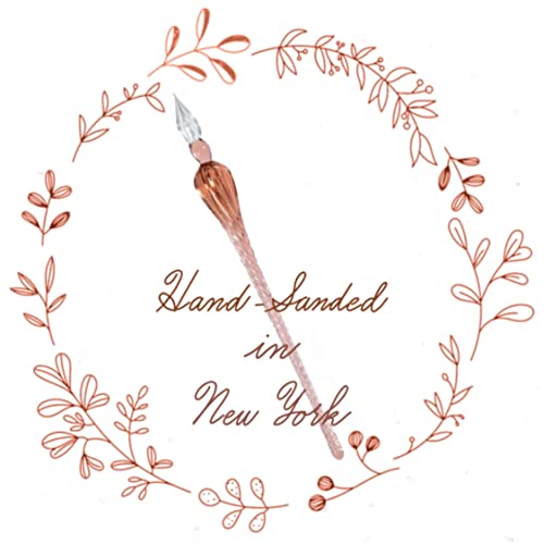 Glass Dip Pen Set with Glass Ink Well Inkwell with Lid Calligraphy Writing Set - style: Coral Pink Glass Dip Pen Set