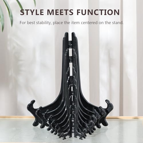 Artliving 4 Inch Black 12pcs/Set Plastic Easels Plate Display Stands Picture Frame Stand Holder - color: Black, size: 4 inch (12 pack)