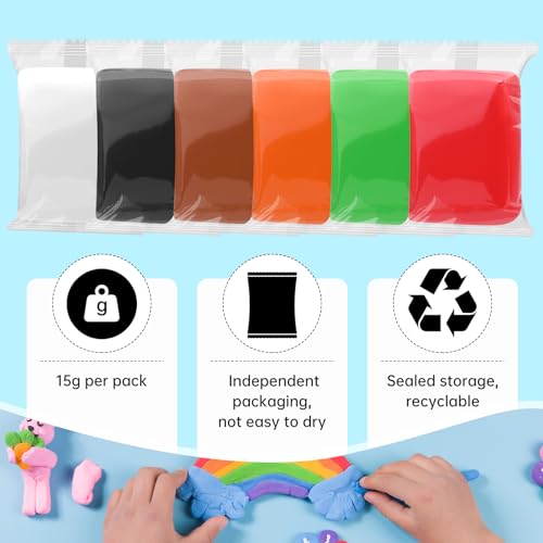 Air Dry Clay, 36 Packs Orange Foam Clay, 19oz Soft Modeling Clay Super Light Weight Air Dry Clay Perfect for Arts Crafts - color: Orange