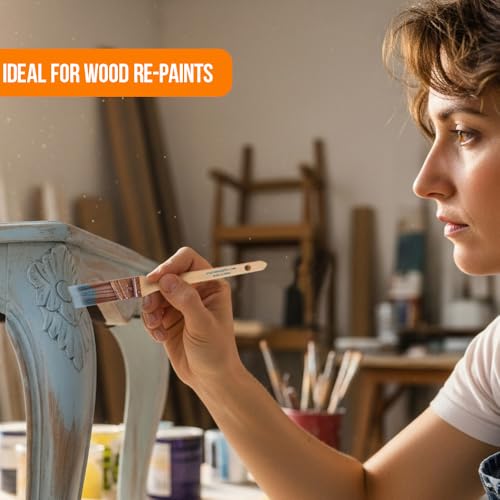 Vermeer Angled Paint Brushes, Paint Brush Set for Trim & Walls, 6 Pc | Interior & exterior | Furniture, cabinets, doors & fences | Latex & oil-based | Medium stiff bristles, softwood handles