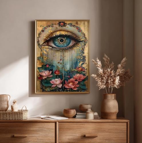 CRZMODE Eye Diamond Art Kits for Adults,Eye Diamond Painting Kits for Adults Beginners,5D DIY Round Full Drill Gem Art Paint by Diamonds Dots Crafts Kits for Home Decor Gift 12x16inch - color: Eye(12X16")