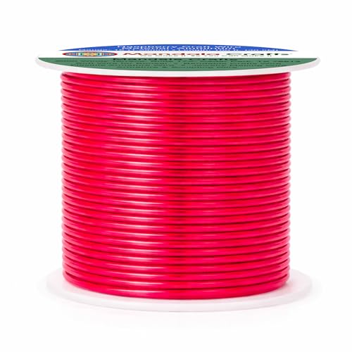Mandala Crafts 16 Gauge Raspberry Anodized Aluminum Craft Wire, 100 FT - color: Raspberry, size: 16 Gauge