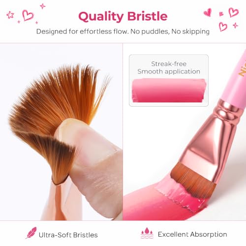 Nicpro 12pcs Face Paint Brushes Set with 9 Sponges, Face Painting Brushes | Aesthetic Pastel Paintbrushes for Body Makeup, Acrylic Watercolor Oil Halloween Cosplay Party, Portable Storage Case Included - color: Pastel