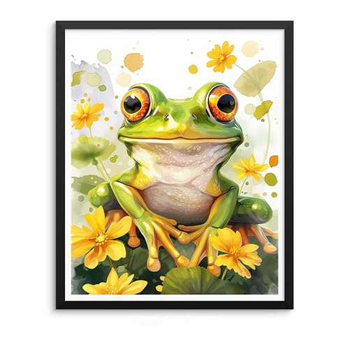 Natuyalo Paint by Numbers for Adults Beginner, Frog Acrylic Easy Paint by Numbers Kits Animal Craft Kits for Adults Suitable for Home Wall Decoration Flameless 16x20 Inch - color: ART-03