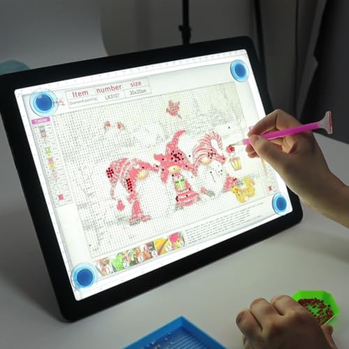 Heanolier Rechargeable A4 Light Board with Stand, 7100Lux Super Bright Magnetic Light Pad with Side Buttons, Wireless Light Box for Tracing, LED Light Table for Diamond Painting,Sketching,Drawing - size: A4 with Stand