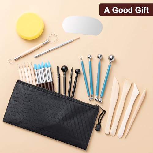 Amrules 27 Pcs Polymer Clay Sculpting Tools Kit for Adults, Light Yellow - color: Lightyellow-27Pcs