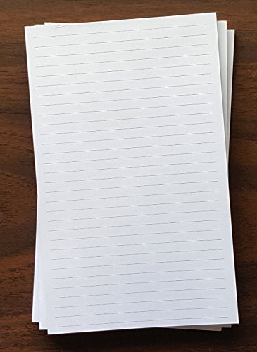 Lined Note Pads, 1/4” Spacing, Quantity 3, 50 Sheets, 5” x 8”. | Lined writing pads with cardboard backing and glue binding. Ink-friendly heavyweight paper. Archival quality. - size: 3 Lined Note Pads (1/4”)
