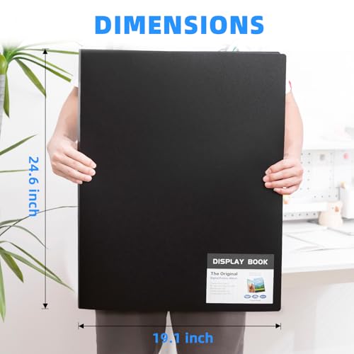 Large 18"x24" Art Portfolio Heavy Duty Binder with Plastic Sleeves, Portfolio Folder with 30 Clear Sheet Protectors, Display 60 Pages, Poster Binder, (large(18x24)) - size: large(18x24in)