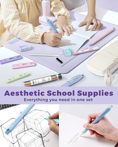 Four Candies 42PCS Mechanical Pencil Set with 696 Lead Refills (Cream) - color: Cream