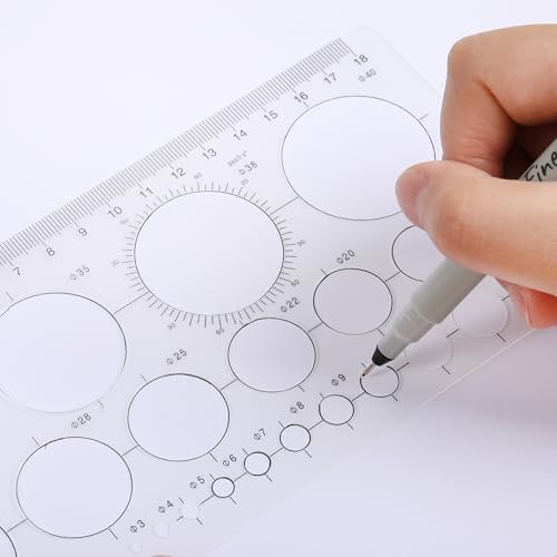 Mr. Pen- Circle Template, 2 pcs, Circle Template for Drawing Stencils - style: Circle, Hexagons, Squares, Triangles Template