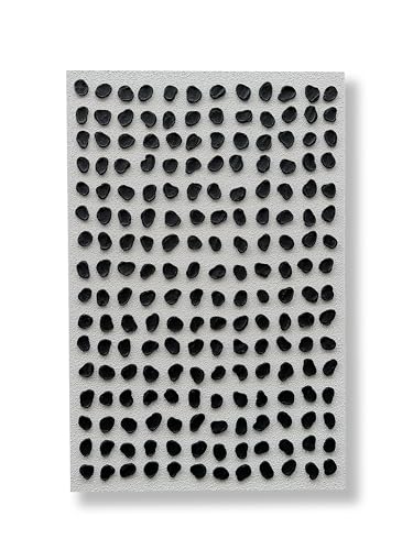 NANKAI Art Hand-painted Black and white three-dimensional texture abstract oil painting, 45x30 inches. Contemporary minimalist art wall decoration painting for home - color: NKHB146