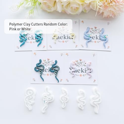 8-Piece Snake Themed Clay Cutters Set - Reptile & Serpent Shapes for DIY Earring Making, Polymer Clay Jewelry Craft, and Gothic Style Modeling Accessories - color: M color