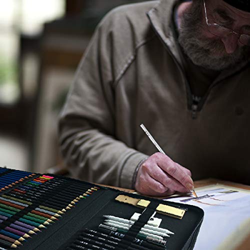 H & B 72PCS Drawing Pencils Set Sketching Kit, Art Supplies with Sketchbook | All-in-One Pro Art Kit with Travel Case - Perfect for Artists Adults Beginners to Draw, Shade, Blend & Color - Ready to Use