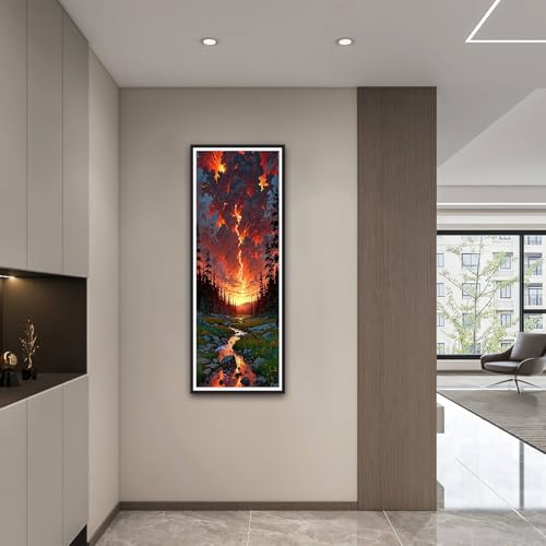 ZHUMUTO Large Diamond Painting Kits for Adults Lightning Storm Forest - color: LZMT055