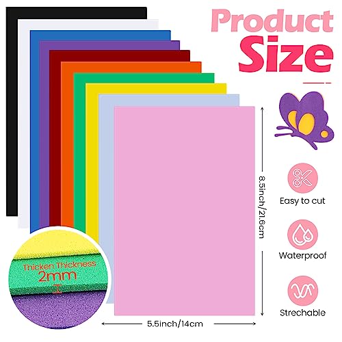 Ctosree 400 Pcs Pack Foam Sheets Crafts 8.5 x 5.5 Inch EVA Foam Paper Assorted Colors Thick Handcraft Sheets for DIY Craft Projects Classroom Scrapbooking (Classic Color) - color: Classic Color