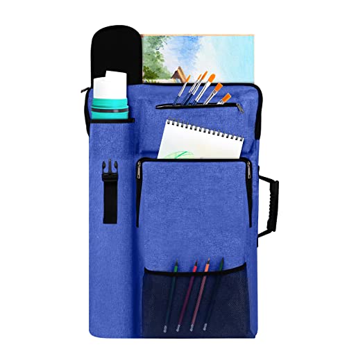TreochtFUN Art Bags for Supplies Portfolio Case 19 X 25.5 in Artist Folder - color: Navy Blue