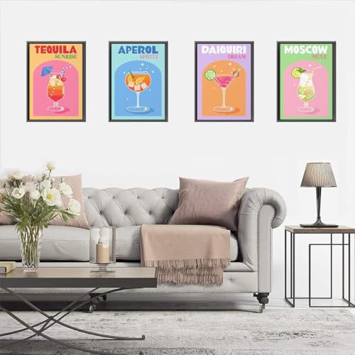 EIBEILI Diamond Art Kits for Adults-4P Wine Cocktail Diamond Painting Kits - color: 4 Pack Cocktail