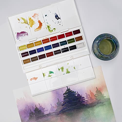 Winsor & Newton Cotman Watercolor Paint Set, 24 Whole Pan Studio Set | Introductory Watercolor made with Fine Art Pigments, Perfect for Beginners, Lightfast & Permanent, Good Tinting Strength - style: 12 Tube Palette Set 8ml