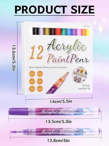 12 Color 0.7MM Nail Art Pens Set Kalolary 3D Nail Polish Pens Quick Drying | Acrylic Paint Nail Art Markers Drawing Painting Liner Brush for Nail Art Design Home & Salon Nails DIY - color: L