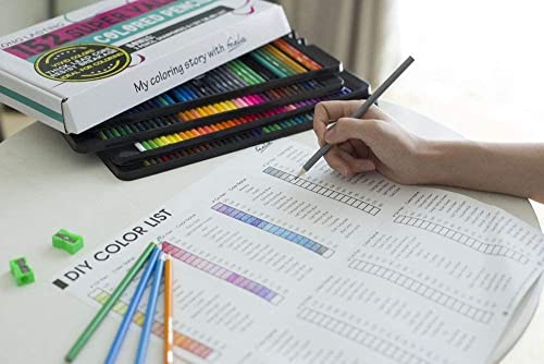 feela 152 Colored Pencils with Pencil Sharpener Premium Soft Core Colors Pencils Set for Adult Coloring Books