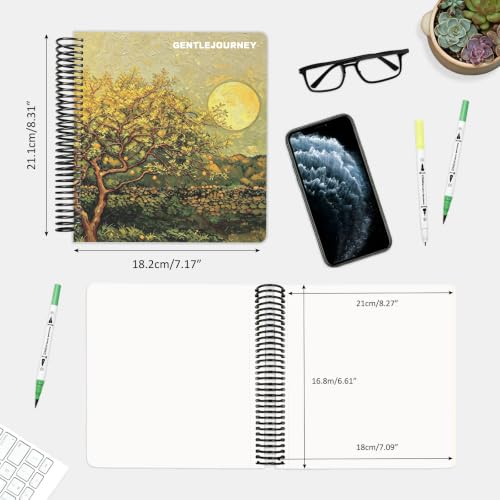 Hardcover Sketchbook,7.2"x8.3"Spiral Bound Drawing Pad,Citrus Moonlight | 150gsm(92lb)Acid-Free Thick Paper,Blank Art Journal for Adults,Artists&Beginners,Ideal for Sketching,Doodling and Mixed Media - color: citrus moonlight