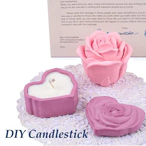 Heart Rose Jar Resin Mold, Jars Silicone Molds with Lid for Epoxy Resin