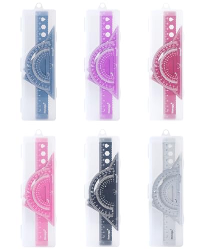 Honagu Aluminum Alloy Triangular Ruler Set, 4 Pieces, 20cm/7.87inches, Purple - color: Purple, size: 20cm