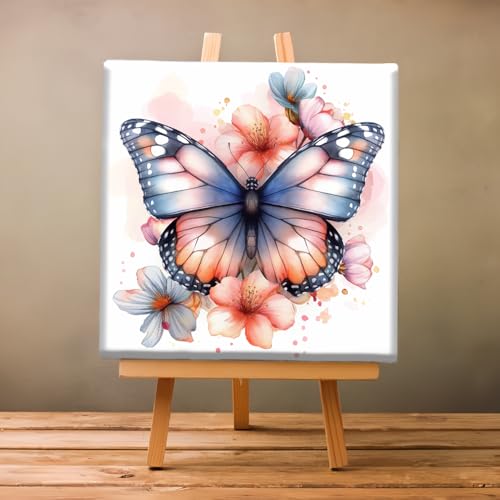 Natuyalo Framed Paint by Numbers Kit for Adults - Colorful Butterfly DIY Adult Paint by Number Kits Animal Acrylic Canvas Painting for Adults Beginners Art Crafts with Frame, 12x12 Inch - color: Color-06
