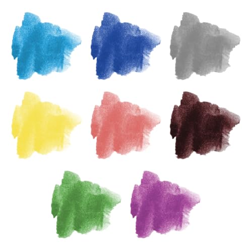 AMACO Semi-Moist Underglazes 8-Count Set No. 2 (#109), 8 Assorted Decorating Colors in Watercolor-Like Pans, Low/Mid-High Fire Cone 05-6 (SMUG) Ceramic Pottery Underglazes for Unfired Clay and Bisque - color: 8-Count Set No. 2 (#109)