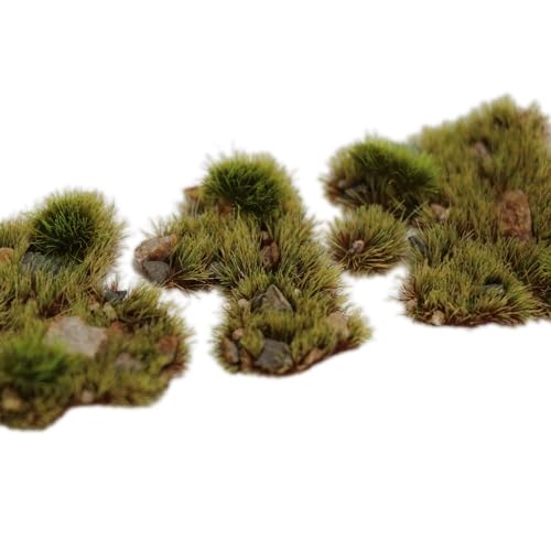 Kai Dream Miniature Static Grass and Stone Bush Clusters for Diorama, Train Landscape, Railroad Scenery, Wargaming (Autumn Yellow) - color: Autumn Yellow