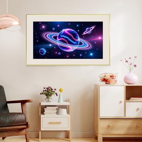 SparkGlow Galaxy Space Large Diamond Art Kits for Adults, Planet Theme | 5D Diamond Art Space Theme, Space Gem Art, DIY Full Drill Diamond Dots, Wall Decor, Gifts 27.5 X 15.7 Inch - color: Planet 011