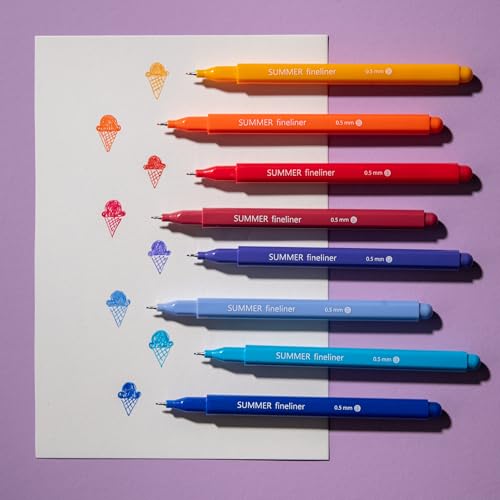 DIVERSEBEE Fine Tip Pens, 0.5mm Fine Point, Assorted Colors (Summer) - color: Summer
