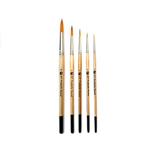 AIT Art Paint Brush Set - 14 Paint Brushes - Rounds, Flats, Angle Shaders, and Filberts - Handmade in USA for Trusted Performance with Oil, Acrylic, and Watercolor