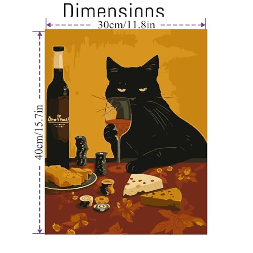 Canrichshop Cat Paint by Numbers Kit for Adults,Painting by Numbers,DIY Acrylic Paint Kit for Adults Beginners Without Frame,Easy Adult Paint by Number Kits on Canvas for Decor 16x20inch - color: MT22050