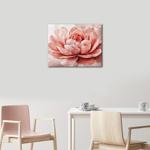 TUMOVO Paint by Numbers Kit for Adults Beginner Pink Flower Canvas Art | Botanical Floral Color by Number for Adults, 16x20 Inch Unframed Adult Painting Kits, DIY Gift and Relaxing DIY Craft - color: Pink Flower