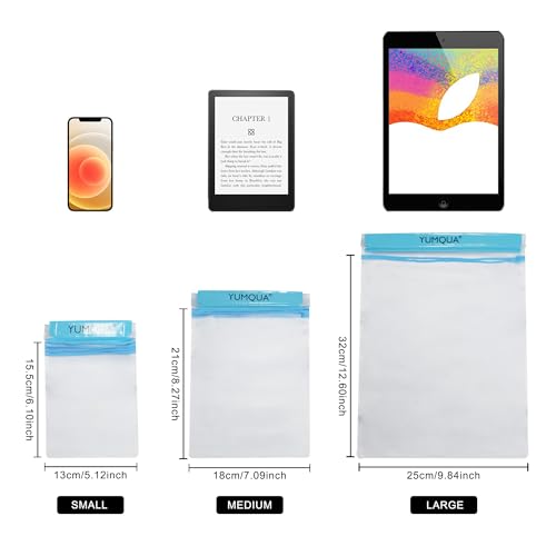 YUMQUA Waterproof Pouch Dry Bags Document Map Holder for Water Sport 3PACK - color: Blue