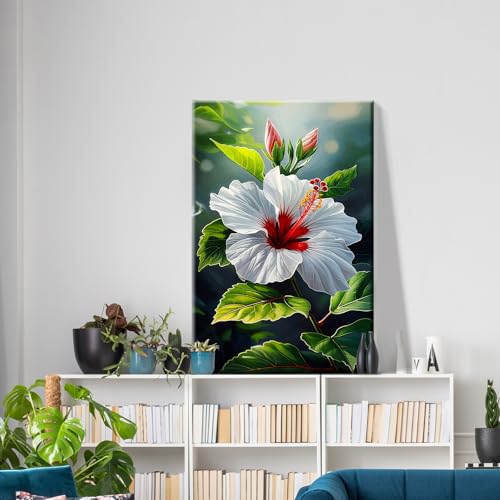 ATDMS Paint by Numbers Kit for Adults Flowers Paint by Numbers with Frame DIY Floral Paint by Number with Easel Adult Paint by Number Kits on Canvas Framed for Gift Home Wall Decor 8x12 Inch - color: Flower 41
