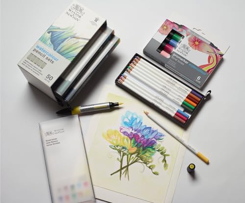 Winsor & Newton Studio Collection Watercolour Pencil Set, 50 Piece