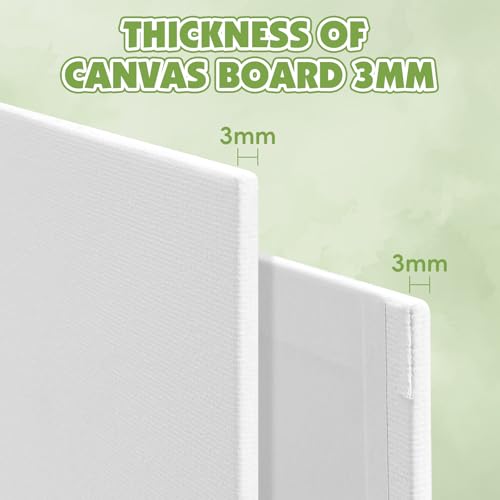 ESRICH Canvas for Painting 18x24 Inch, 2 Pack Canvas Boards for Painting Cotton Primed Acid Free Large Blank Canvases, Canvas Panels for Oil, Watercolor, Acrylic Paint, Gouache, Tempera. (Thk: 3mm) - size: 18*24in 2pack