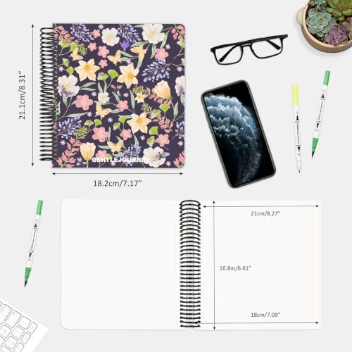 Hardcover Sketchbook,7.2"x8.3" Spiral Bound Drawing Pad,Violet Haze Garden | 150gsm(92lb)Acid-Free Thick Paper,Blank Art Journal for Adults,Artists&Beginners,Ideal for Sketching,Doodling and Mixed Media - color: violet haze garden