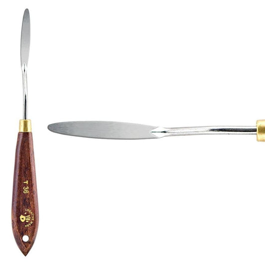 Creative Mark Stainless Steel Palette Knife Painting Tools - Paint Palette with Wooden Handle - Variety of Shapes and Sizes - 36T, 2 in - color: 36t, size: 2 in