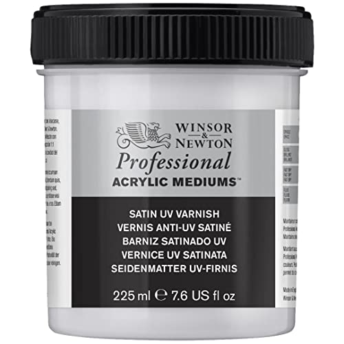 Winsor & Newton Professional Acrylic Medium, Satin UV Varnish, 450ml - color: Satin Uv Varnish, style: 450ml (15.2-oz)