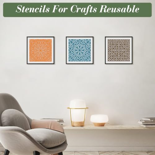 Texture Stencils for Crafts Reusable 16Pcs Stencils(5.9X5.9 in) - color: Texture 11