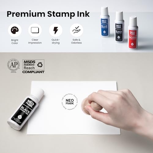 Stamp Ink, Quick-Drying Refill for Self-Inking Stamps, Black 2oz | AP-Certified, Water-Based Ink, Smudge-Resistant, Clear Impressions, Precision Refill Tip, for Date Stamps & Stamp Pads - color: Black, size: 2 fl oz