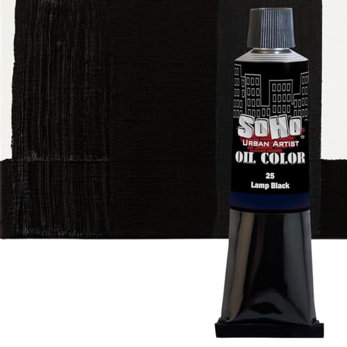 Soho Urban Artist Oil Paint - 2 Pack, Lamp Black 2 Pack - 170 ml Tube - Best Valued Oil Colors for Painting with Excellent Pigment Load - color: Lamp Black