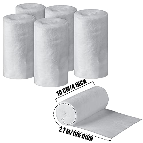 Nuanchu 6 Rolls Soft Cast Padding for Plaster Cloth Bandage,4 Inch X 8.8 Ft | Cotton Undercast Layer for Body Casts and Masks, Individually Wrapped, Pairs with Gauze Wrap in Art and Halloween Crafts - size: 4 Inch x 8.8 ft