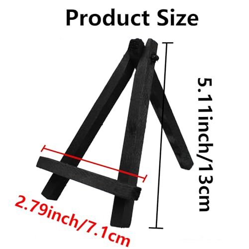 6PCS 5 Inch Mini Wood Display Easel, A-Frame Artist Painting Party Tripod Easel, Black Stand Canvas Holder for DIY, Crafts, Decoration, Photos - style: 6PCS-5 Inch